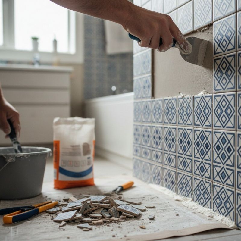 Bathroom Tile Repair detail